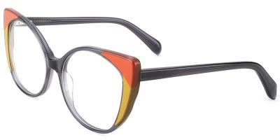 Cat Eye Prescription Glasses 21114 Yellow Black