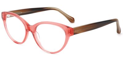Cat Eye Prescription Glasses 21176 Red Brown