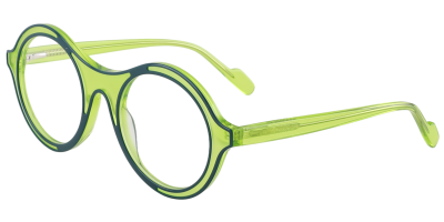 Round Prescription Glasses 21244 Green