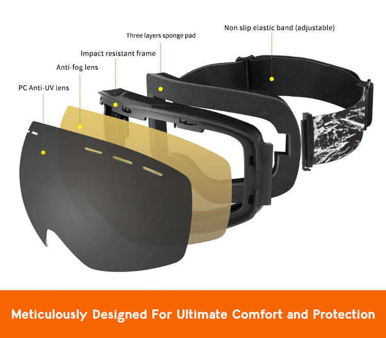 H057 Prescription Ski and Snowboard Goggles Purple